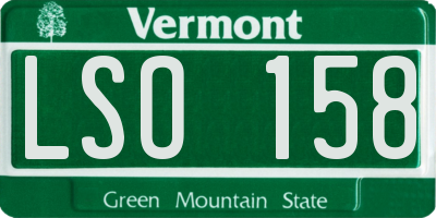 VT license plate LSO158