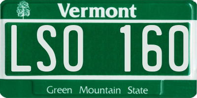 VT license plate LSO160