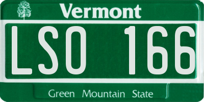 VT license plate LSO166