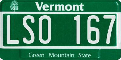 VT license plate LSO167