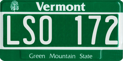VT license plate LSO172