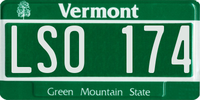 VT license plate LSO174