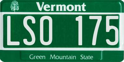 VT license plate LSO175