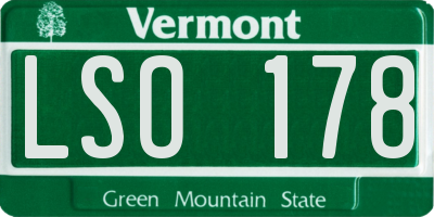 VT license plate LSO178