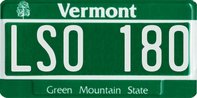 VT license plate LSO180