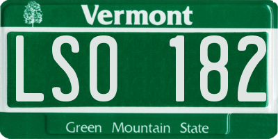 VT license plate LSO182