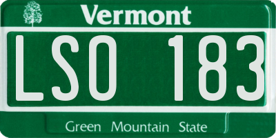 VT license plate LSO183