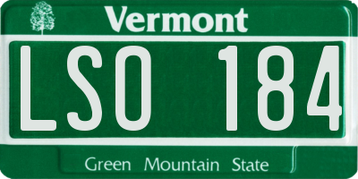 VT license plate LSO184