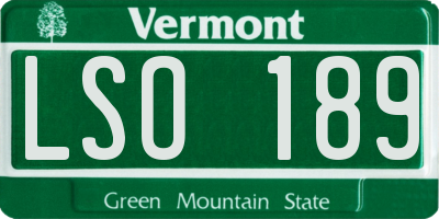 VT license plate LSO189