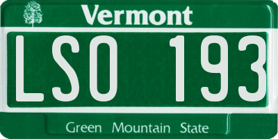 VT license plate LSO193