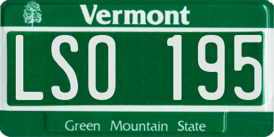VT license plate LSO195