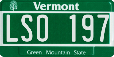 VT license plate LSO197