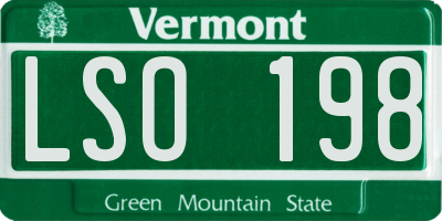 VT license plate LSO198