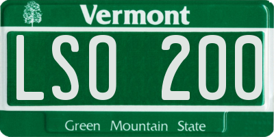 VT license plate LSO200