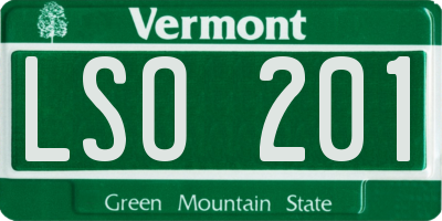 VT license plate LSO201