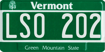 VT license plate LSO202