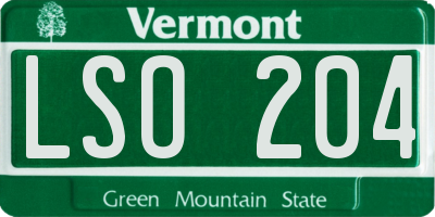 VT license plate LSO204