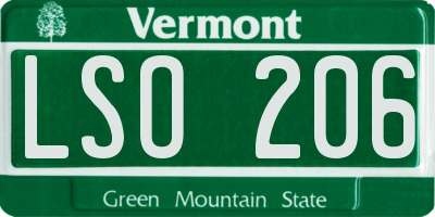 VT license plate LSO206