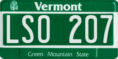 VT license plate LSO207