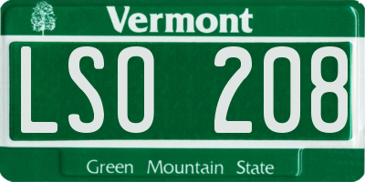 VT license plate LSO208