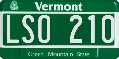 VT license plate LSO210