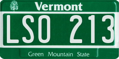 VT license plate LSO213