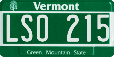 VT license plate LSO215