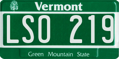 VT license plate LSO219