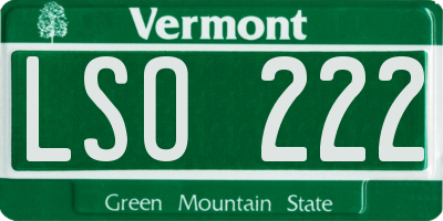 VT license plate LSO222