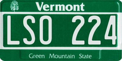 VT license plate LSO224