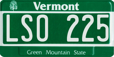VT license plate LSO225