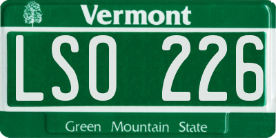 VT license plate LSO226