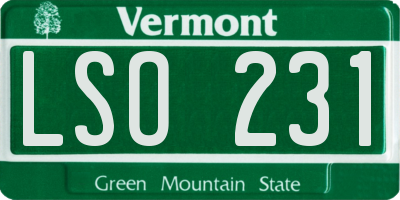 VT license plate LSO231