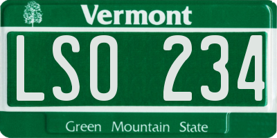 VT license plate LSO234