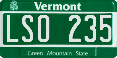 VT license plate LSO235