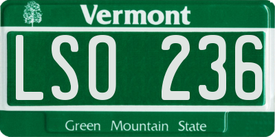 VT license plate LSO236