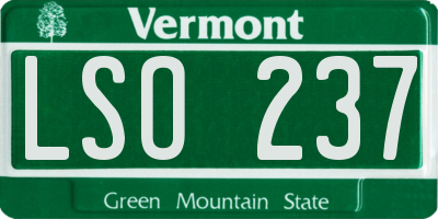 VT license plate LSO237