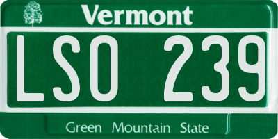 VT license plate LSO239