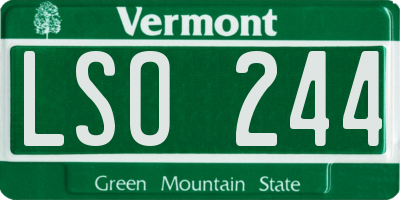VT license plate LSO244