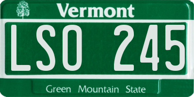 VT license plate LSO245