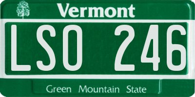 VT license plate LSO246