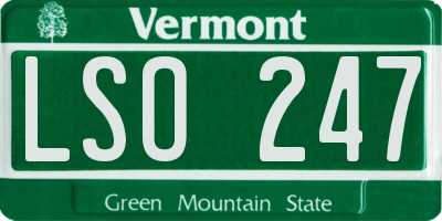 VT license plate LSO247