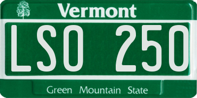 VT license plate LSO250