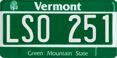 VT license plate LSO251