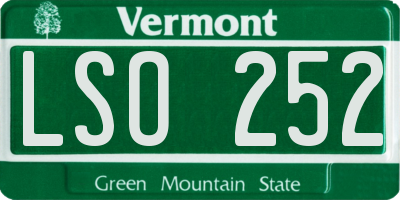 VT license plate LSO252
