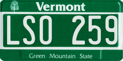 VT license plate LSO259