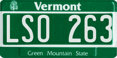 VT license plate LSO263