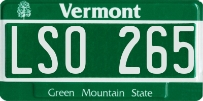 VT license plate LSO265