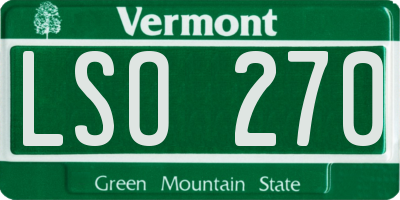 VT license plate LSO270