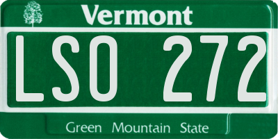 VT license plate LSO272
